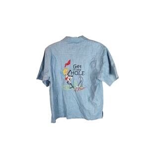 Embroidered J Rowe Button Up men's medium